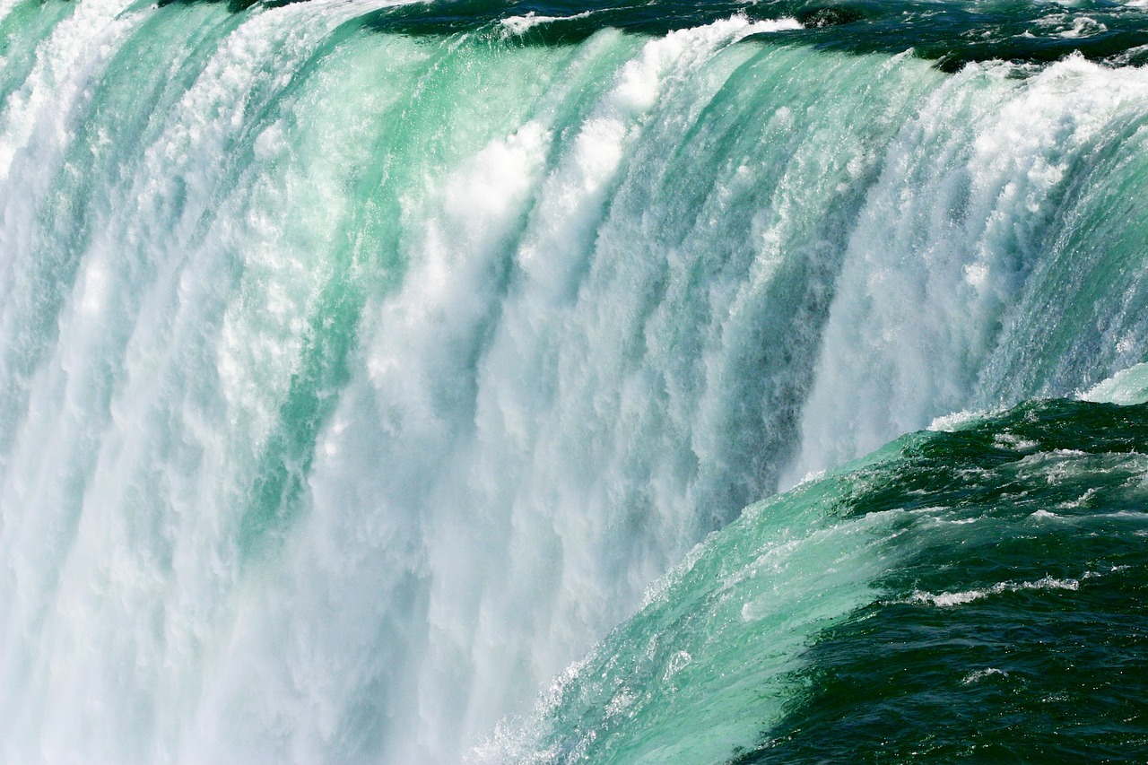 Close-up of a rushing waterfall